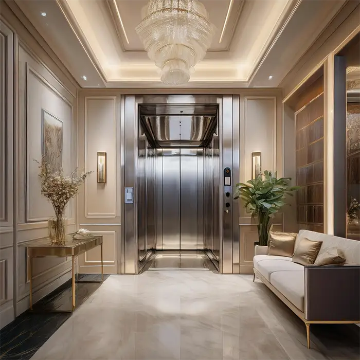 Luxury Lift Company specialises in bespoke luxury home lifts like this 3 stop home elevator with steel sliding telescopic doors